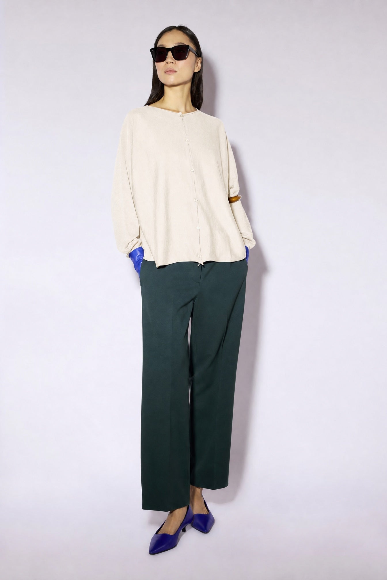 Liviana Conti Betsy cardigan bleu Bluetta taille M 100% laine