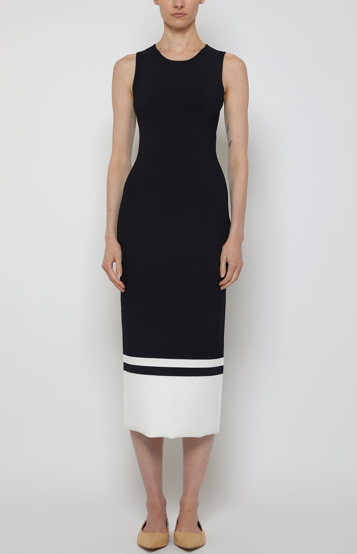 Prabal Gurung Compact Knit Tubino Dress robe noir/blanc