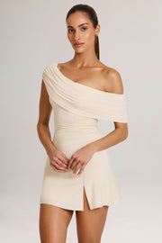 Oh Polly Suhana robe mini asymétrique ivoire modal