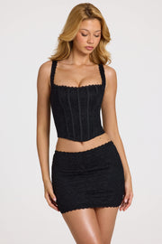 Oh Polly Jemara 14997 top corset dentelle noire lacé