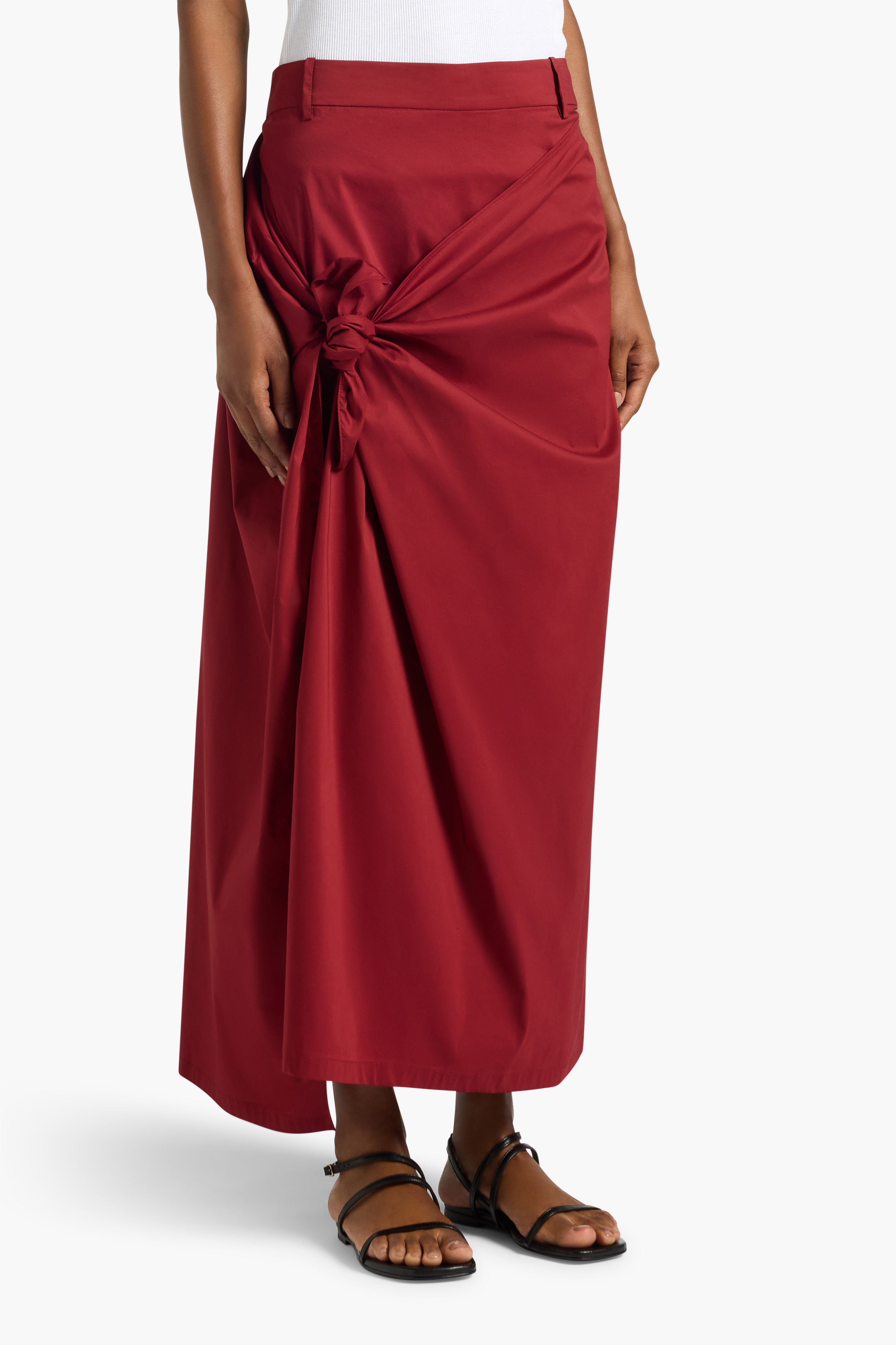 Liviana Conti Lindsey L6SK60 jupe longue terracotta drapée