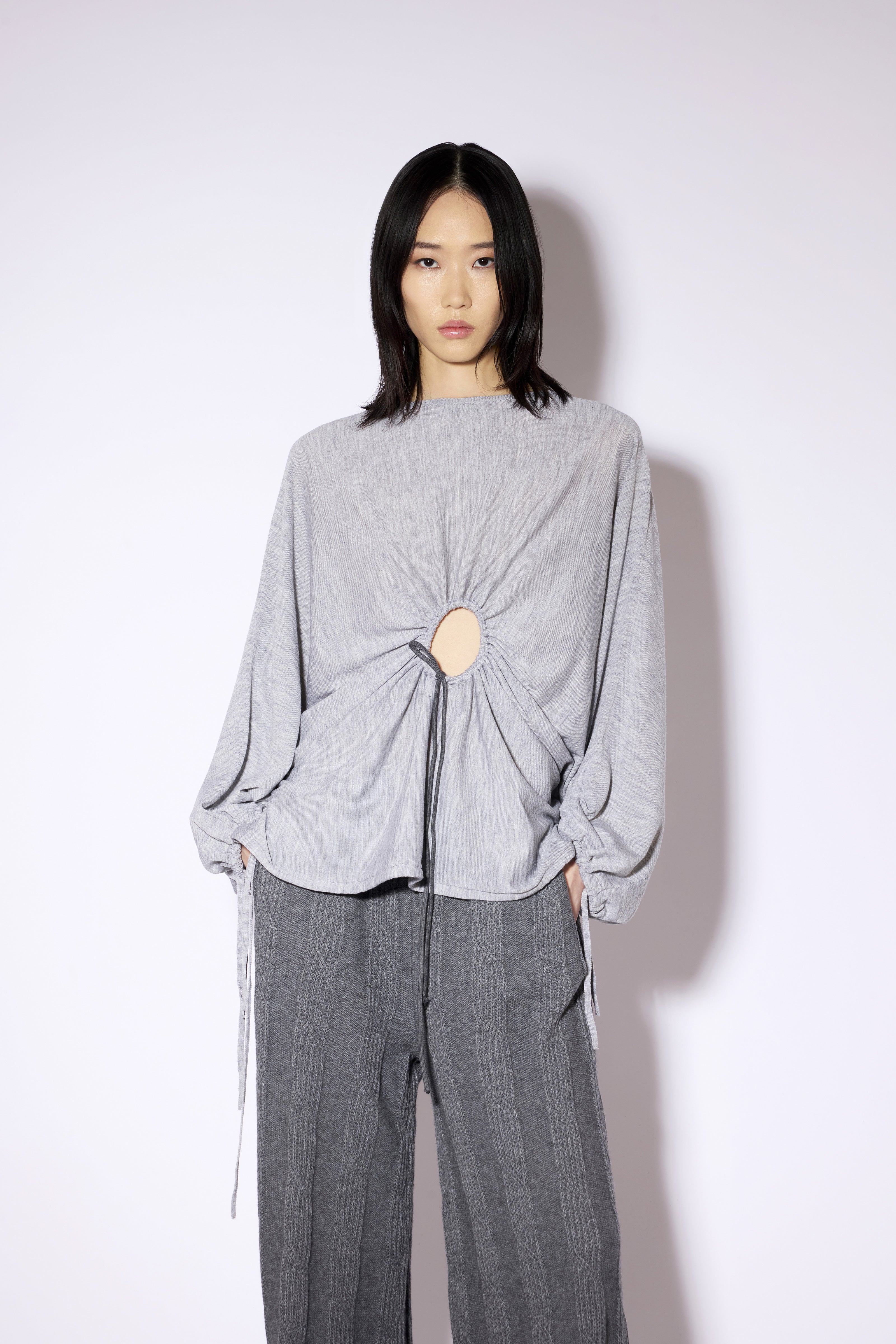 Liviana Conti Maglieria Misia pull gris clair 100% laine mérinos