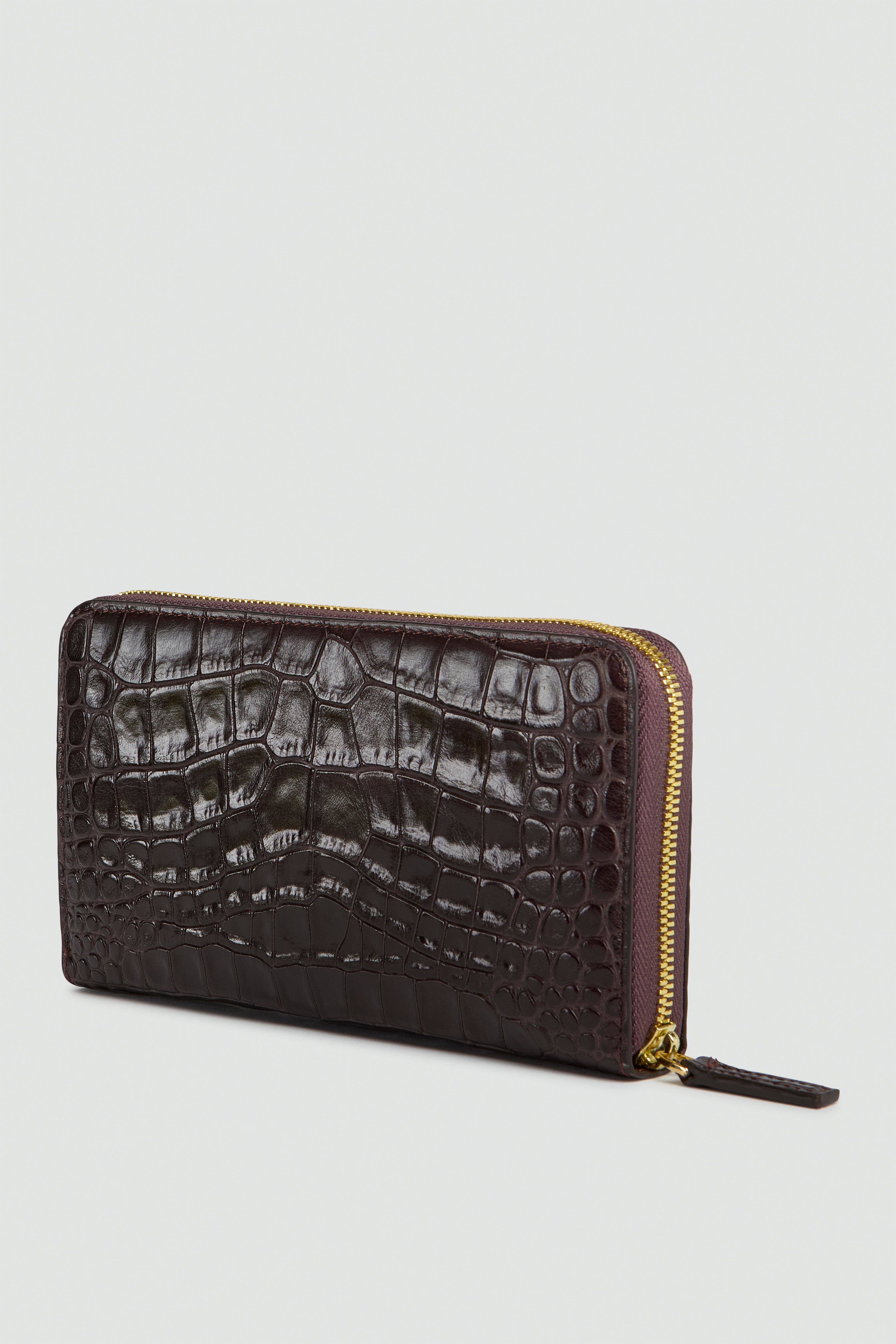 Liviana Conti Drew portefeuille cuir croco cacao
