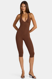 Oh Polly Wynn Combinaison Capri Marron Cacao Modal