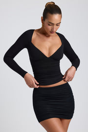 Oh Polly Emry top manches longues noir modal moulant