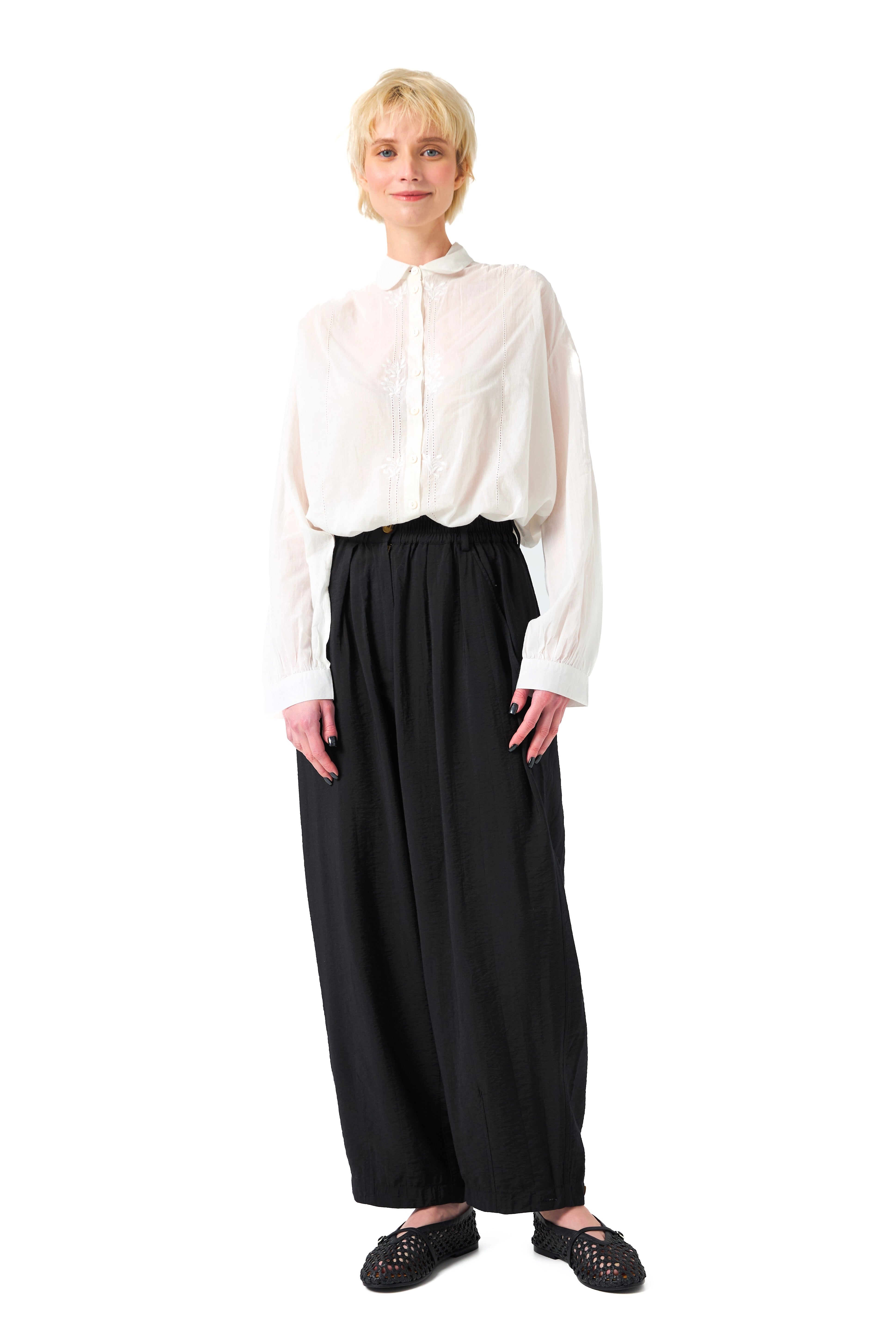 Chicosoleil Issei chemise coton Écru brodée