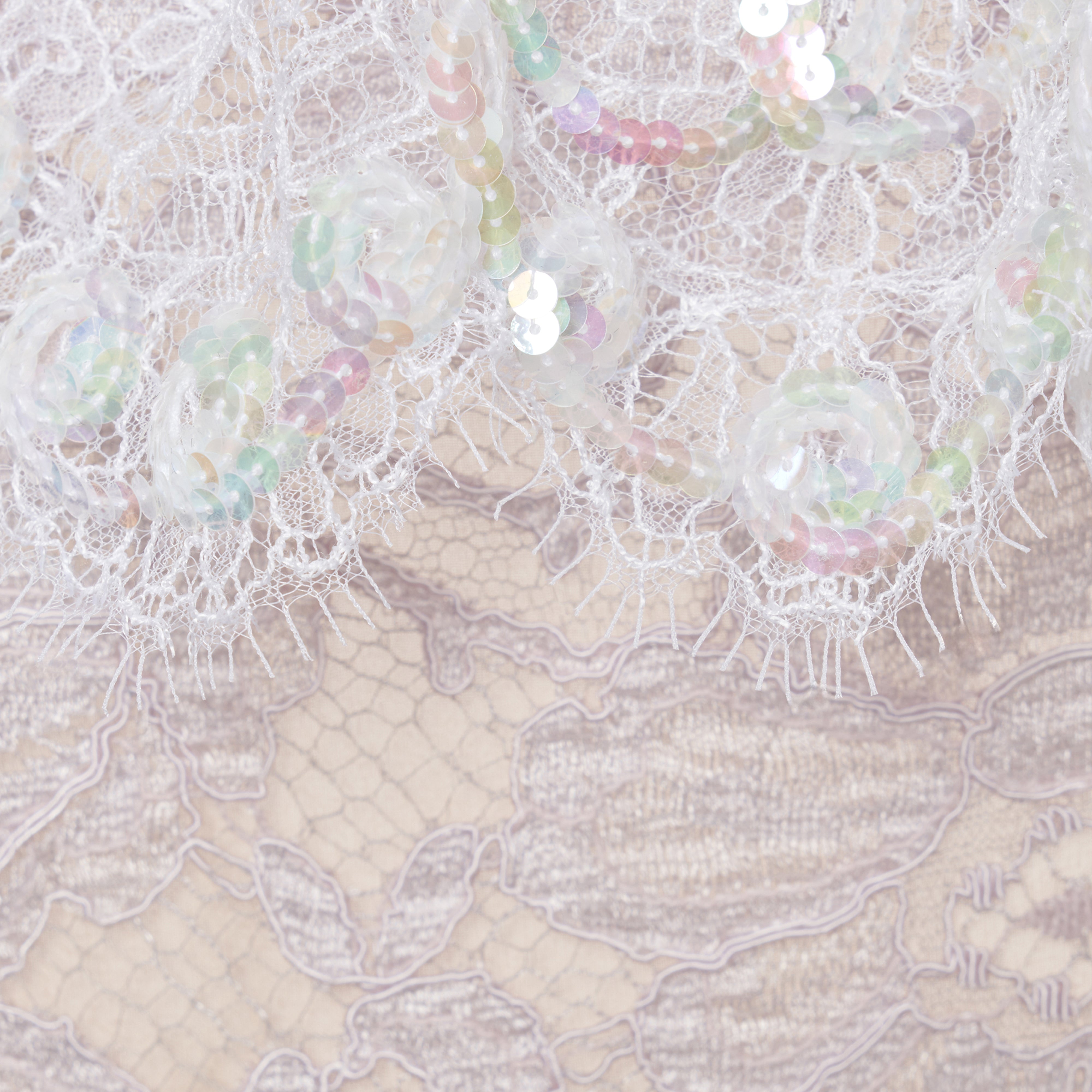 Alessandra Rich Dresses robe dentelle lavande sequins 36-46