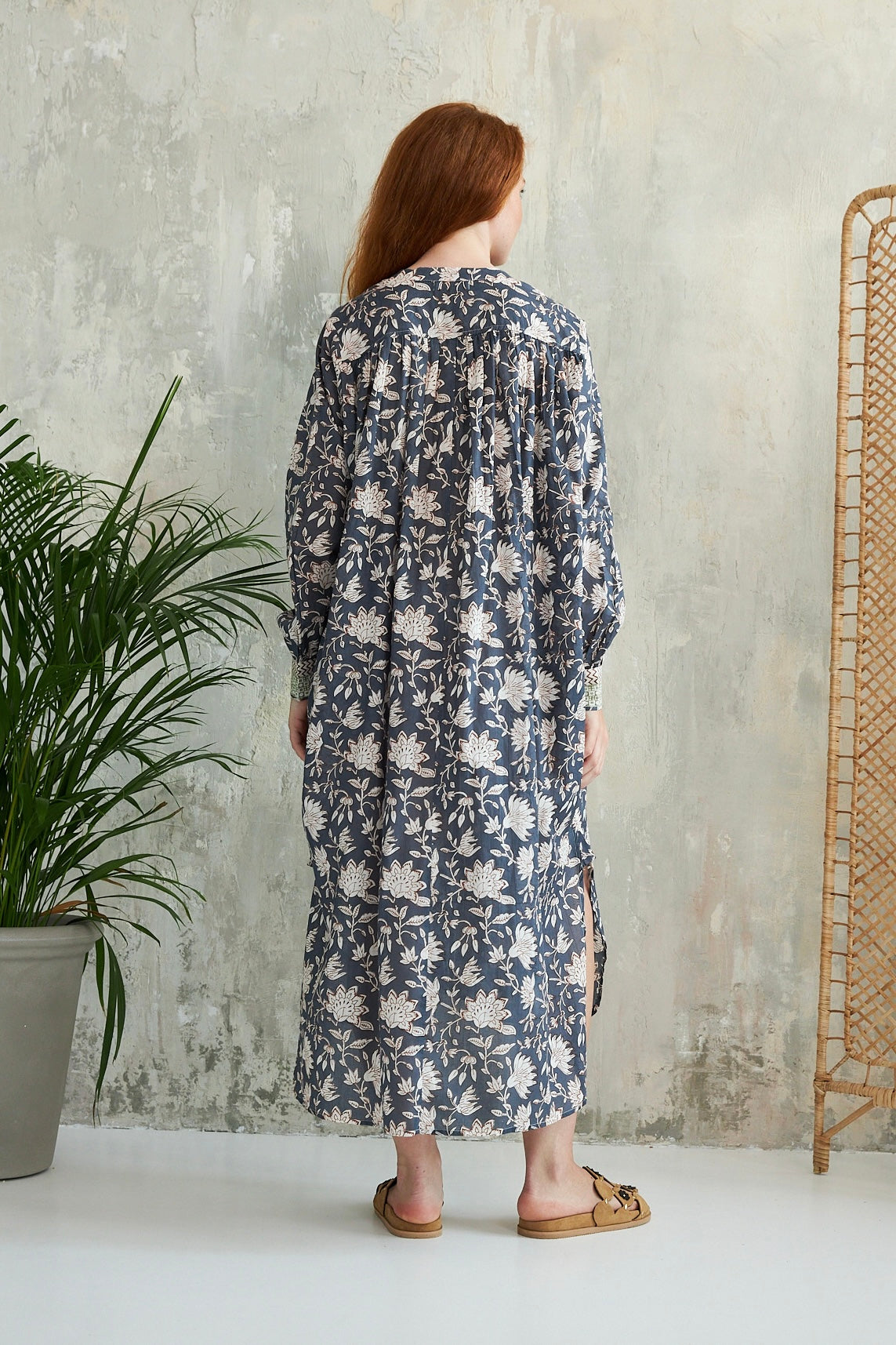 Chicosoleil Tania robe bleu Summer Batik voile coton