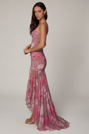 Oh Polly Dresses Haruna 13250 robe corset floral flouté maxi