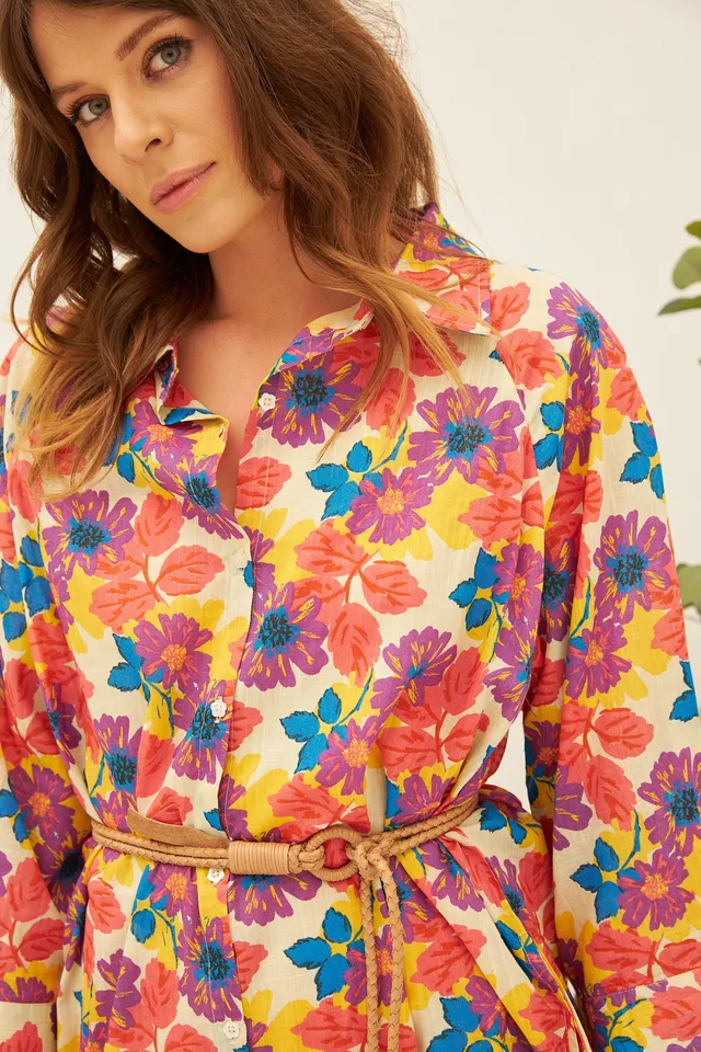 CHICOSOLEIL ROBES Robe SAKSHI chemise coton fleur de Jaipur