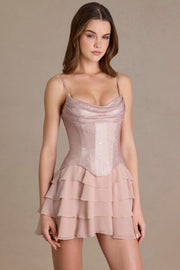 Oh Polly robe mini corset perle strass à volants 15843