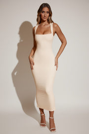 Oh Polly Ainslee 5617 robe midi ivoire moulante modal