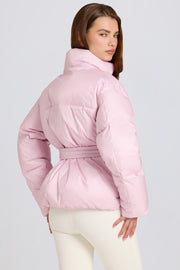 Oh Polly veste ski imperméable ceinturée rose poudre 18k