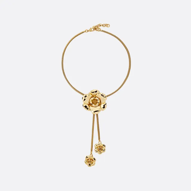 Alessandra Rich Metal Necklace Flower collier doré OS