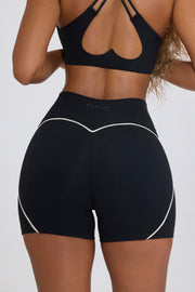 Oh Polly Bo+Tee BT2089 short mini noir taille haute