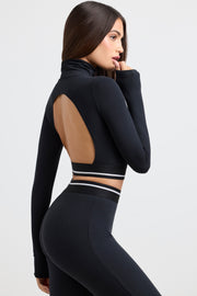 Oh Polly Grounded BT1374 top crop noir dos nu
