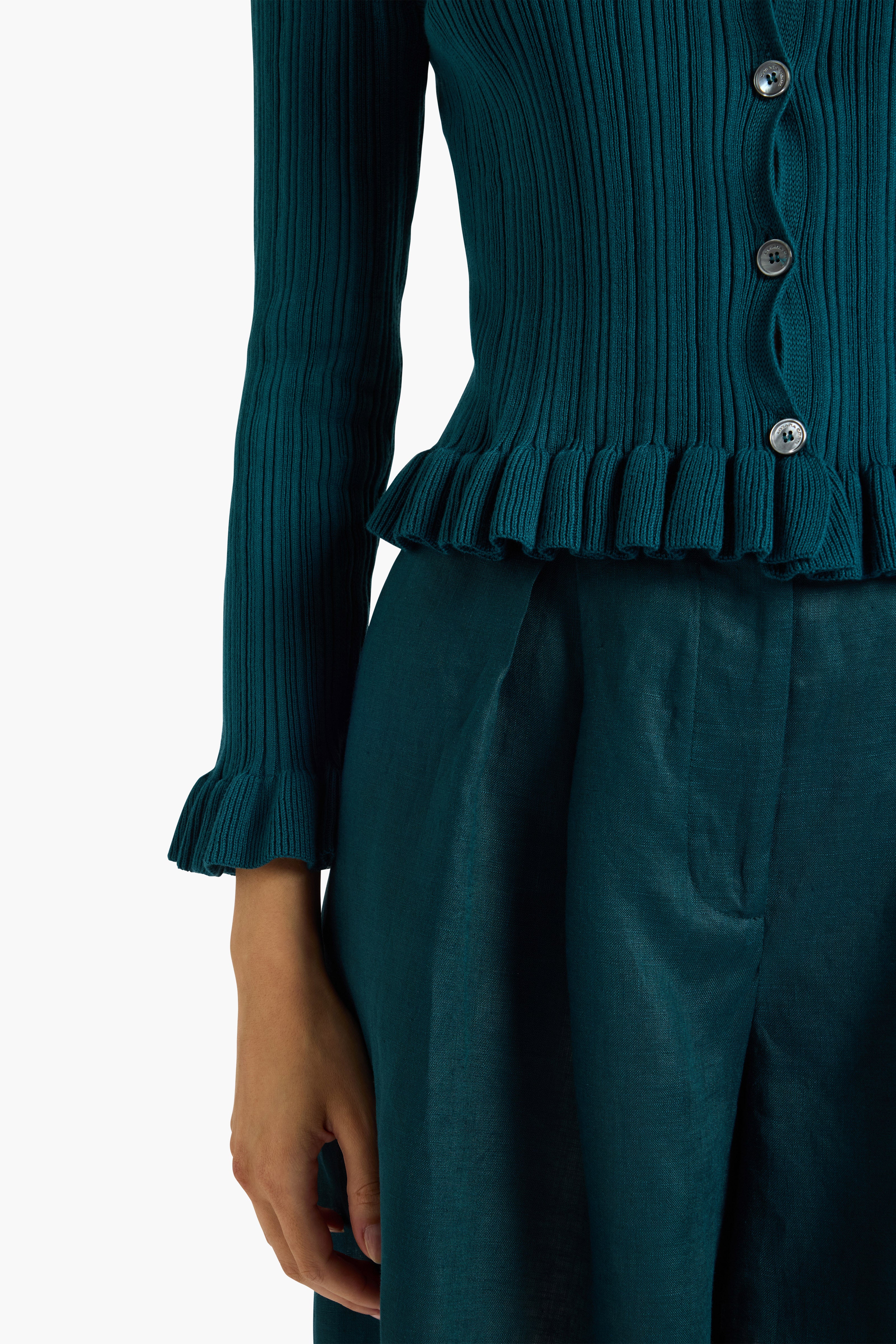 Liviana Conti Maglieria Cardigan Thammy gilet eucalyptus 100% coton