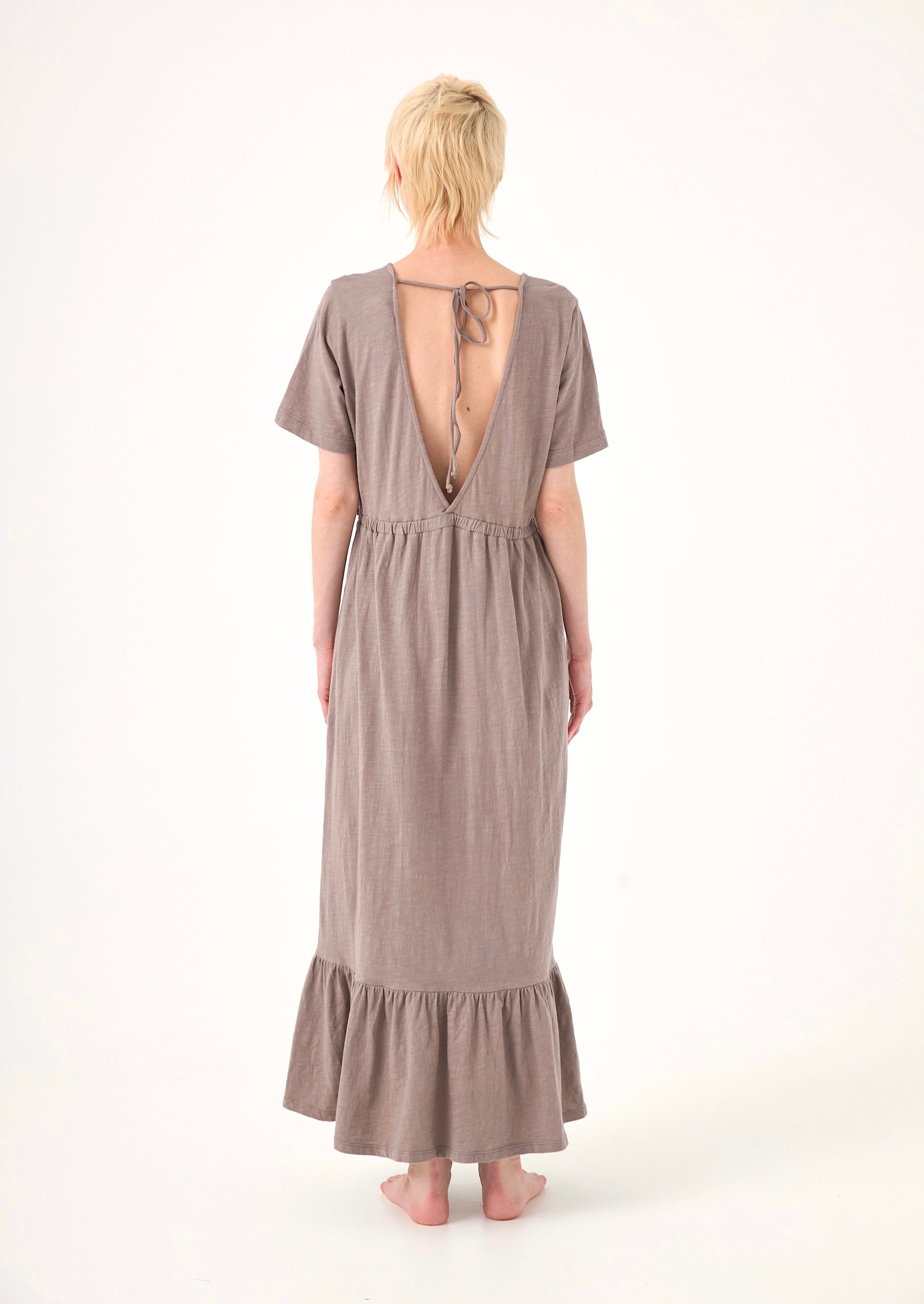 Chicosoleil Leona robe longue gris stoneware coton
