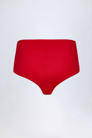 Oh Polly Sabrine short jersey taille basse rouge feu