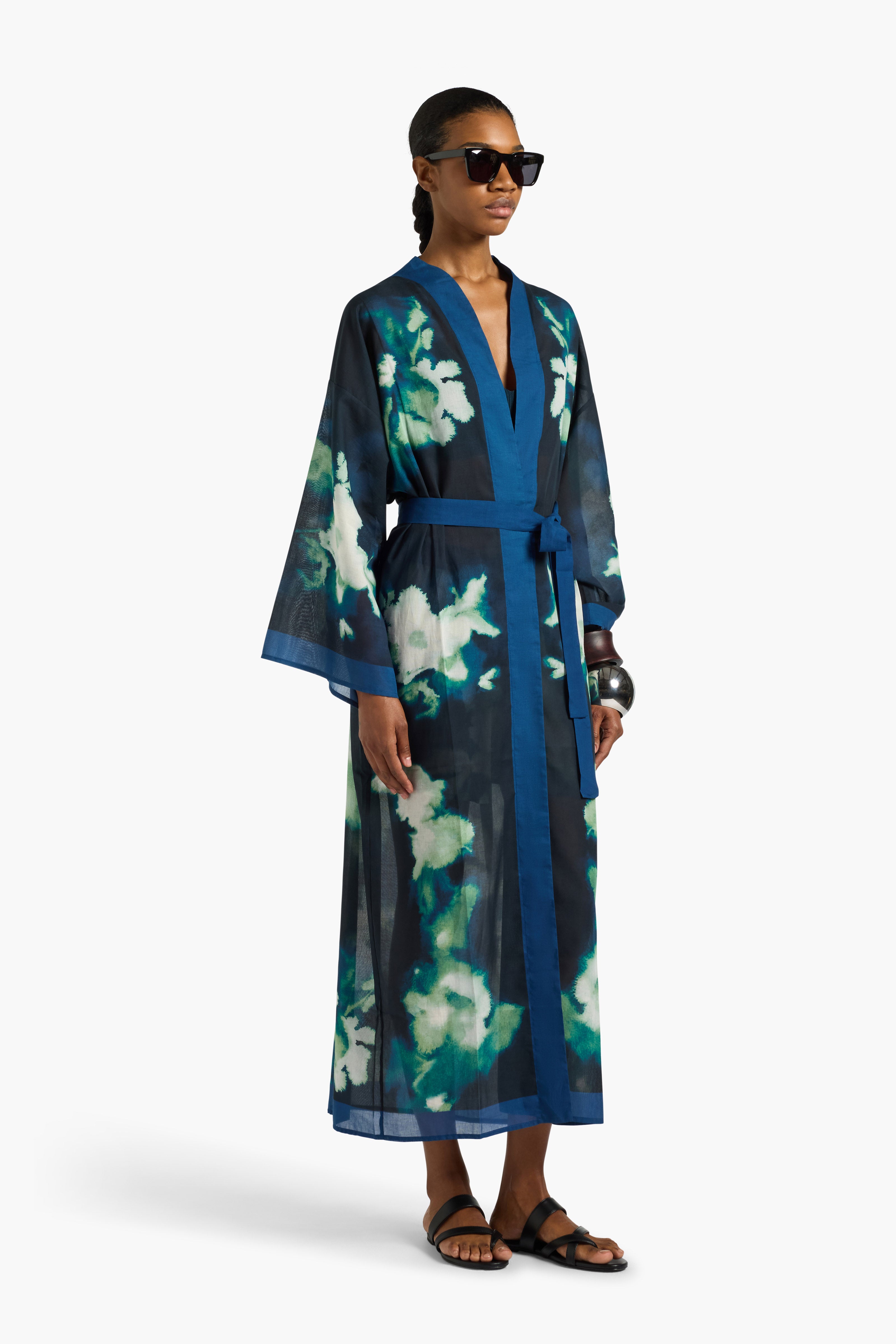 Liviana Conti Kokoro kimono coton fleur nuit