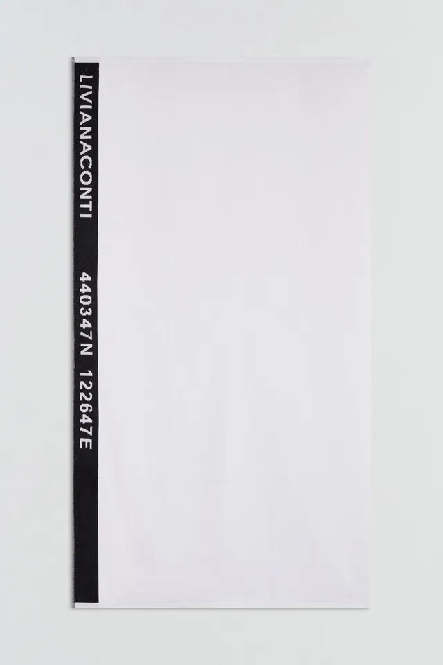Liviana Conti Logo serviette plage blanc noir TU
