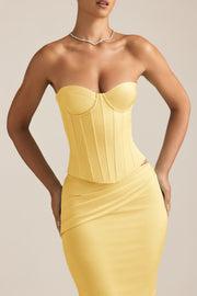 Oh Polly Araminta 11361 Top Corset Satin Jaune Pastel