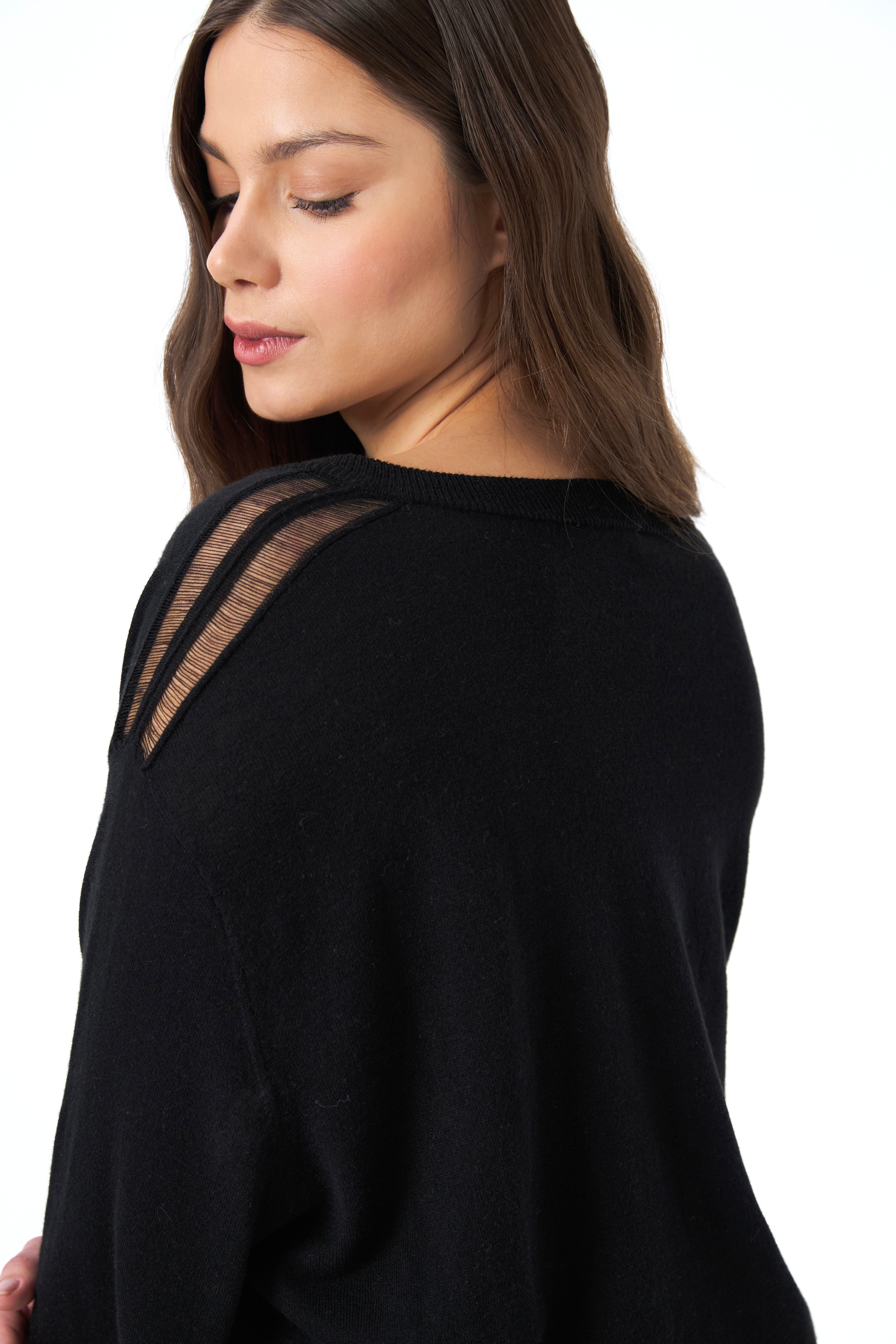 Chicosoleil Mailles Poupy pull noir wool laine