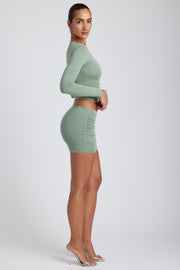 Oh Polly Cali 8640 mini jupe vert sauge froncée