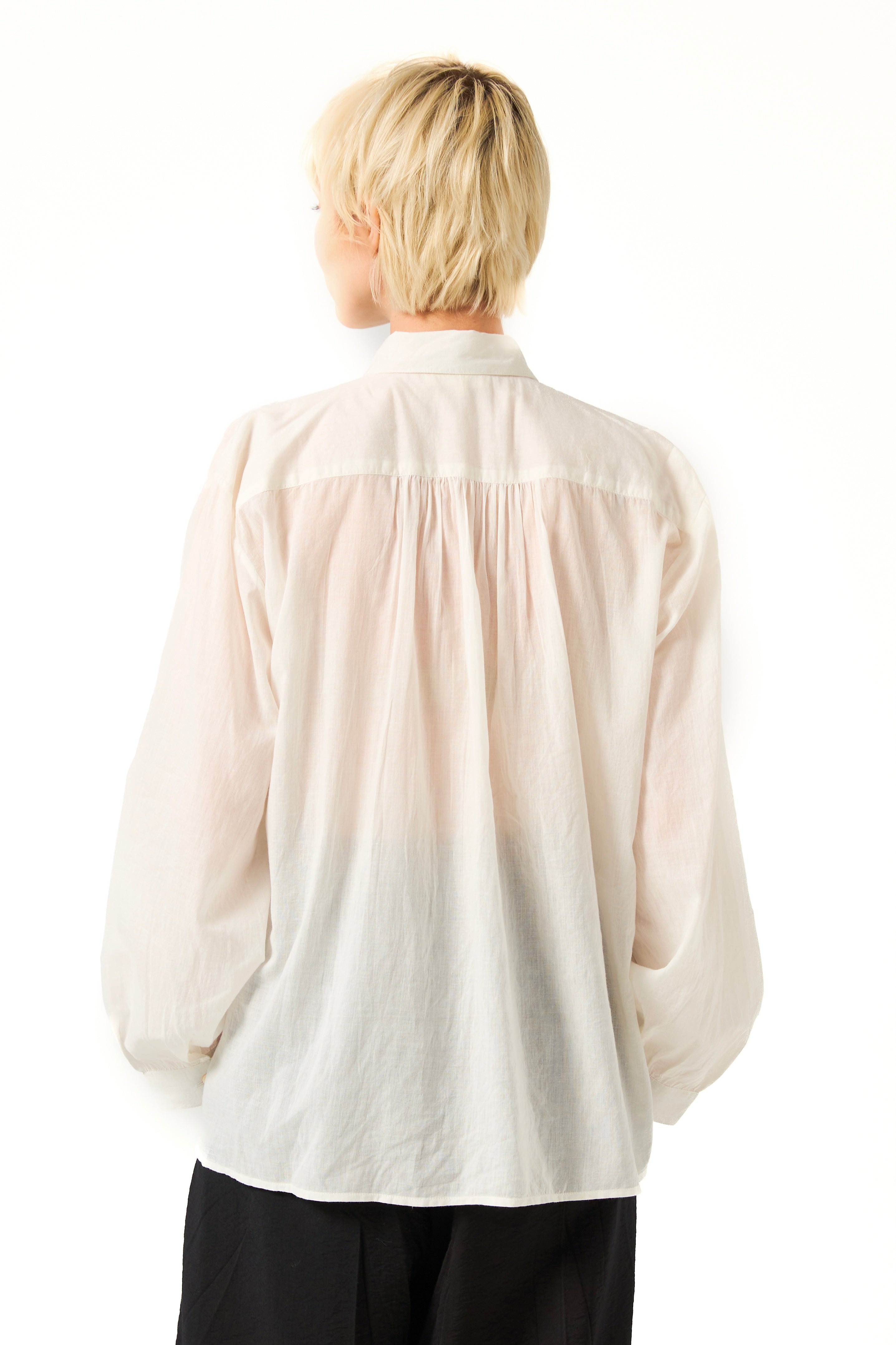Chicosoleil Issei chemise coton Écru brodée