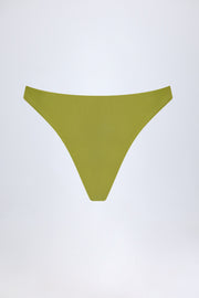 Oh Polly Manea Bas Bikini Vert Olive Jambe Haute Échancré