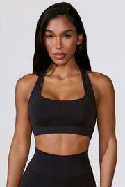 Oh Polly Define Luxe Mindset brassière sport noire ajourée