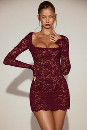 Oh Polly Darla 15400 mini robe dentelle bordeaux transparente