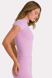 Bo+Tee Soft Active Quarter-Zip top sport sweet pink