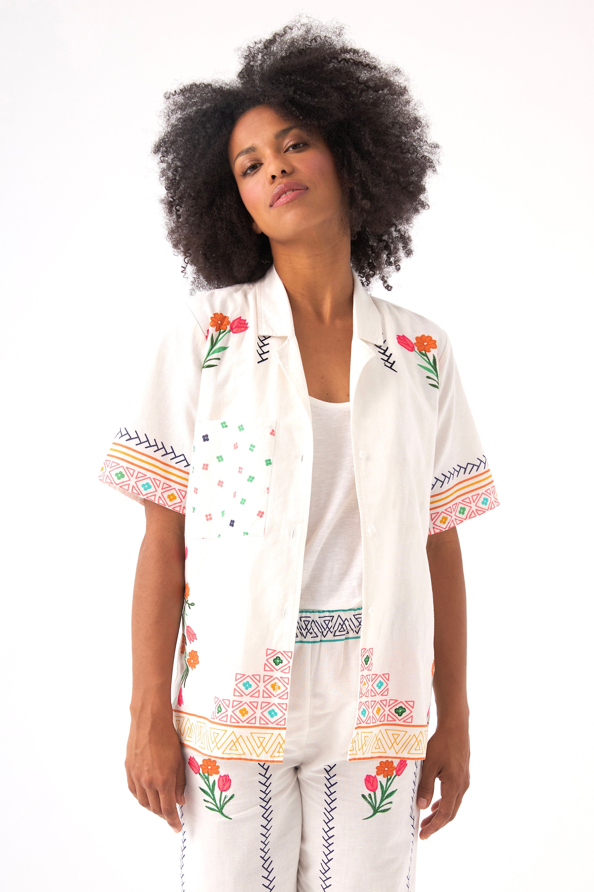 Chicosoleil Pop chemise Off White boyfriend coton