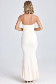 Oh Polly Aveline robe maxi ivoire fleurs sirène