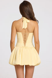 Oh Polly Ludmila 8381 micro mini robe corset jaune