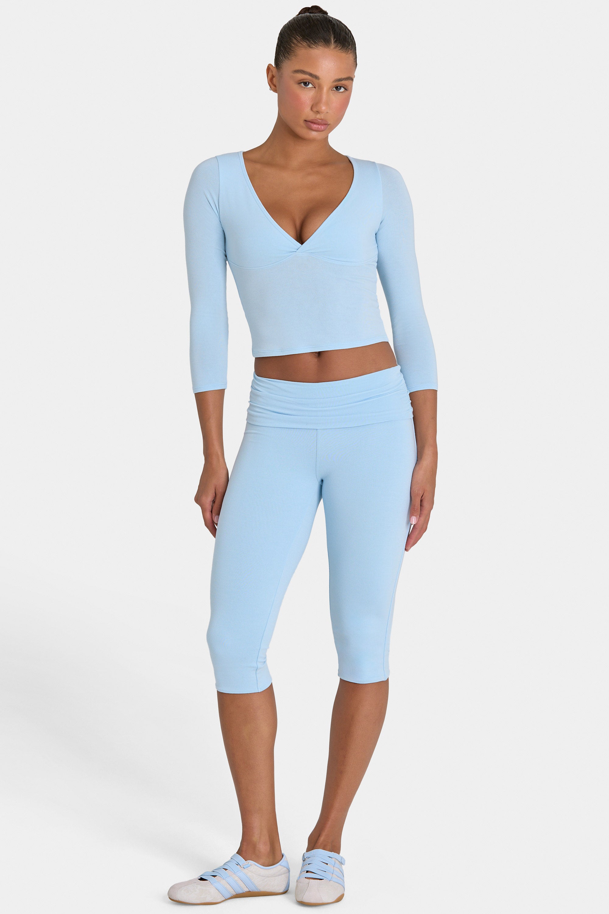 Oh Polly ButterCloud Legging Capri Ciel Opaque Sculptant