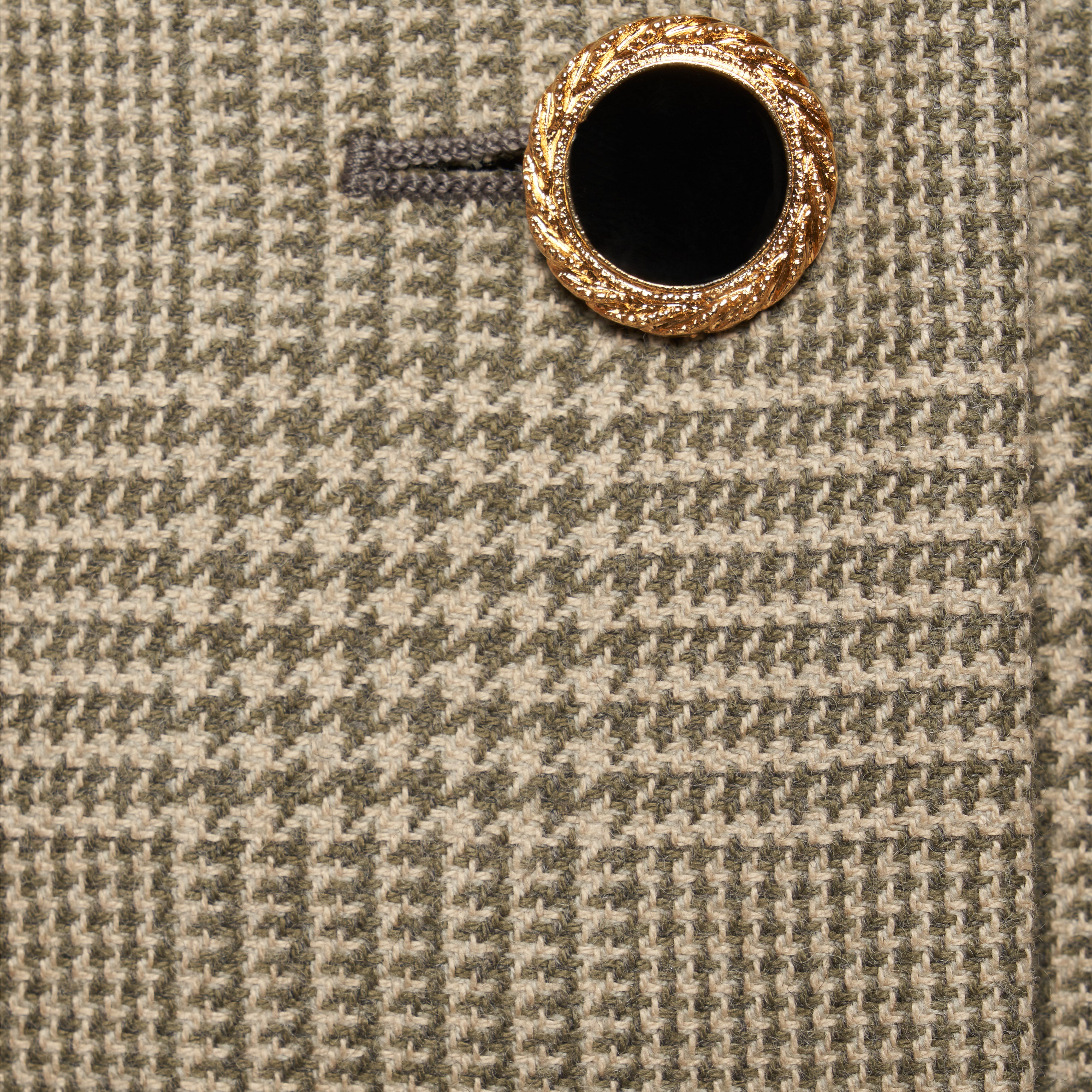 Alessandra Rich Prince of Wales Wool veste courte verte beige