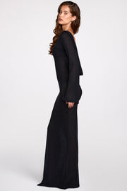 Oh Polly Frances robe maxi noire transparente dos nu