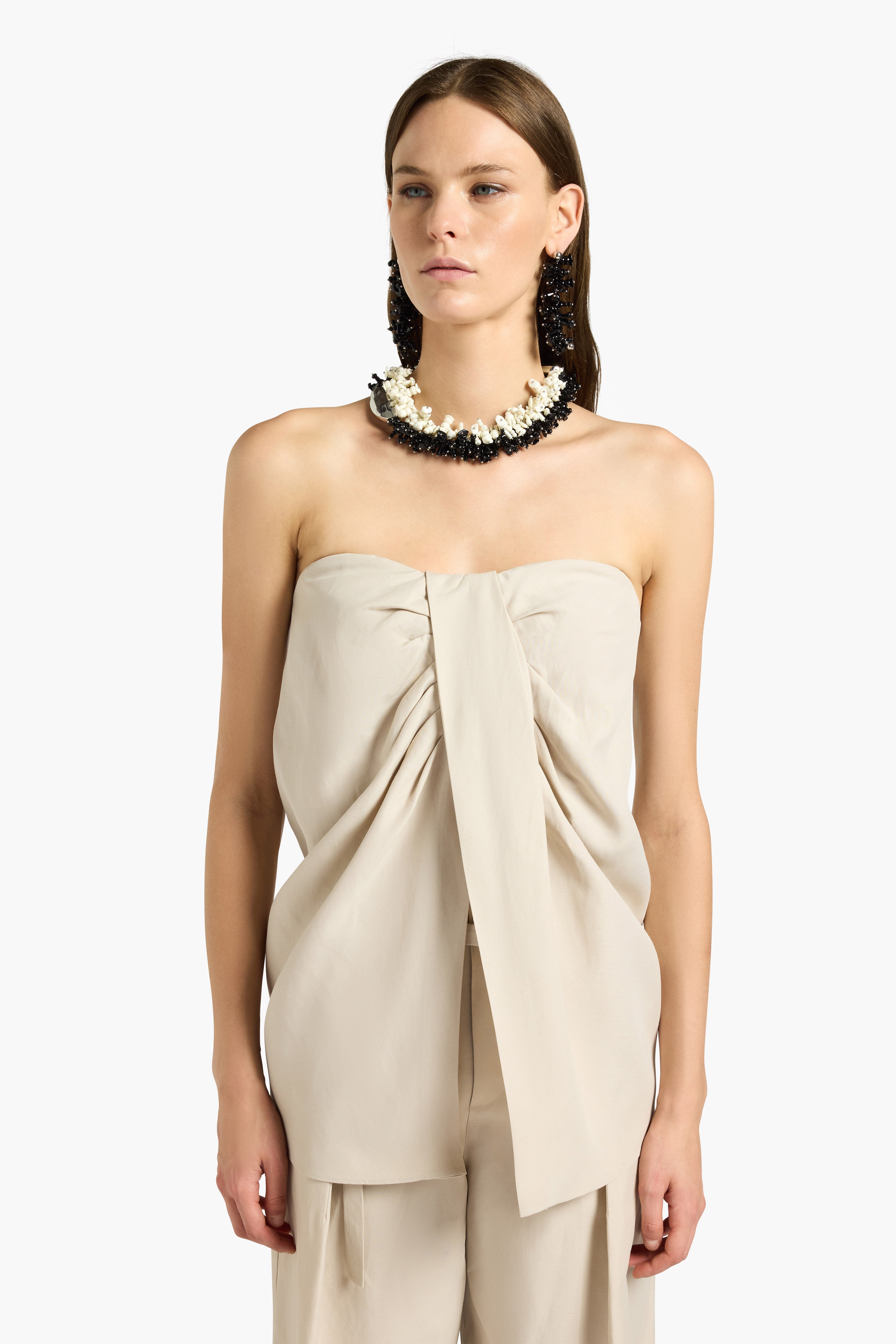 Liviana Conti June top bustier beige viscose lin