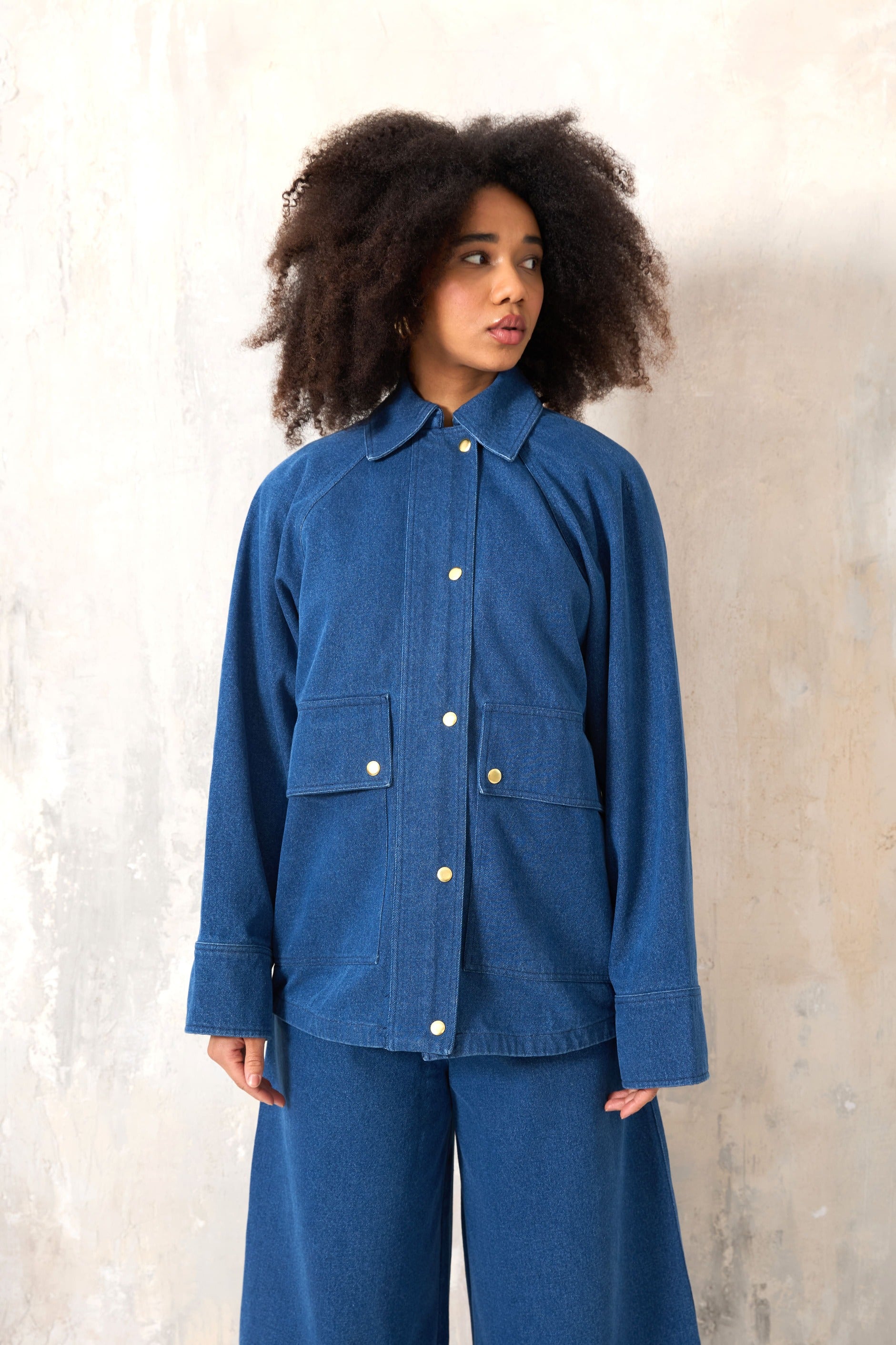 CHICOSOLEIL VESTES Veste KEYA jean denim blue denim coton
