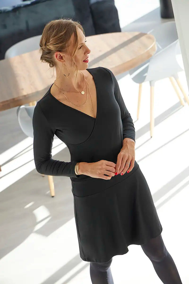 Thelma & Rose Tara robe cache-cœur noir 34 modal