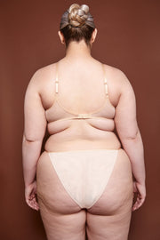 Oh Polly Swim Soft Mesh String culotte bikini beige