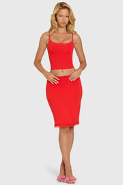 Oh Polly Lenea Jupe Midi Cherry modal dentelle