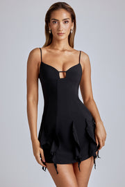 Oh Polly Piera Mini robe 8026 noire volants