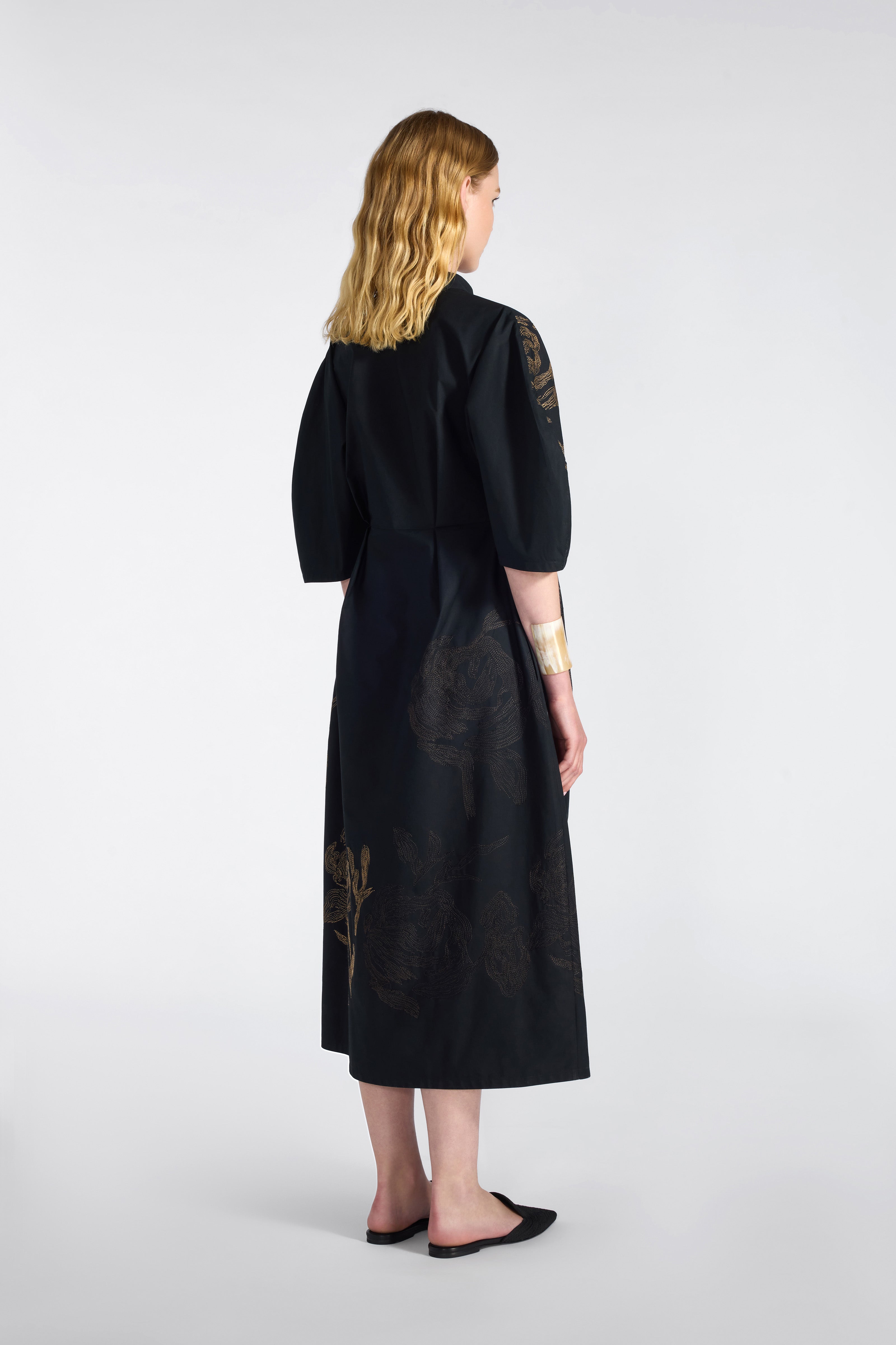 Liviana Conti Arlette robe midi coton brodé 38