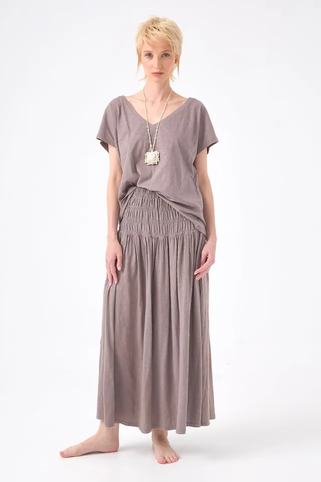 CHICOSOLEIL Jupes Jupe WENDY Gris Flanelle Coton
