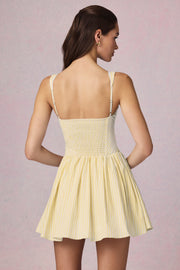 Oh Polly Marissa mini robe jaune rayé noeud coton