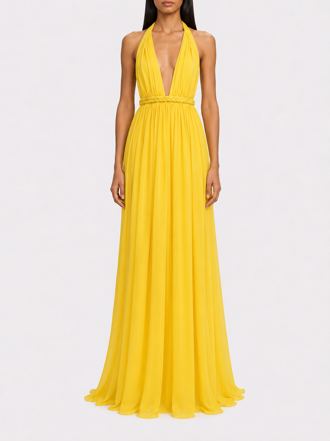 The Ethiquette Calypso Yellow robe soie taille M
