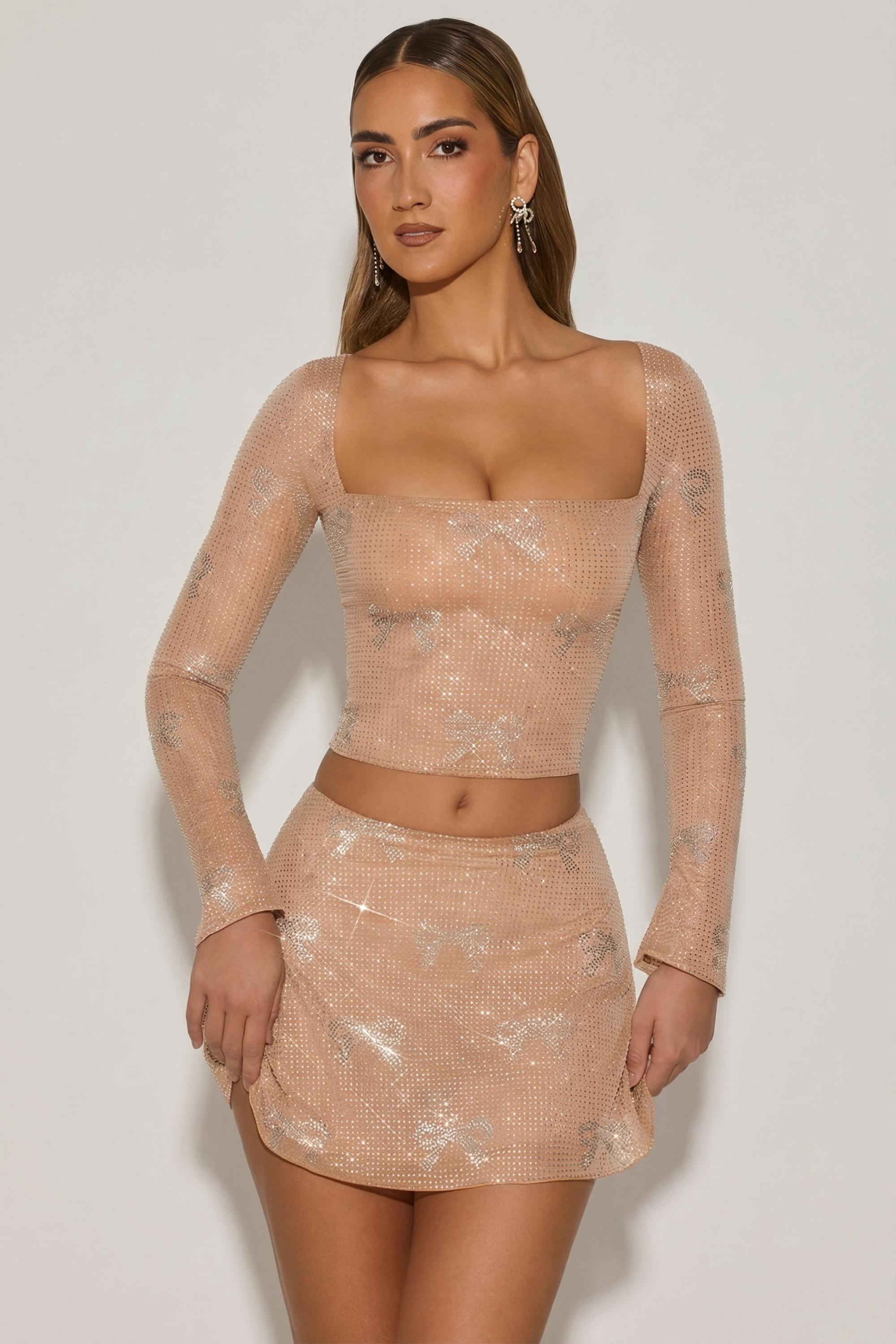 Oh Polly Nolene 12743 mini jupe almond strass